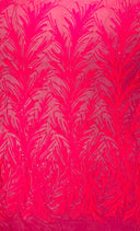 Feather Wing Shiny Sequin Mesh Fabric - Feather Wing Sequin Design, 54" Width (1 Yard)