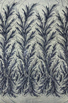 Feather Wing Shiny Sequin Mesh Fabric - Feather Wing Sequin Design, 54" Width (1 Yard)