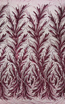 Feather Wing Shiny Sequin Mesh Fabric - Feather Wing Sequin Design, 54" Width (1 Yard)