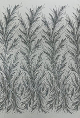 Feather Wing Shiny Sequin Mesh Fabric - Feather Wing Sequin Design, 54" Width (1 Yard)