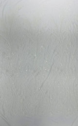 Feather Wing Shiny Sequin Mesh Fabric - Feather Wing Sequin Design, 54" Width (1 Yard)