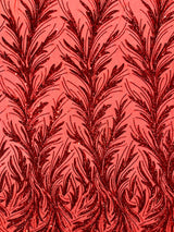 Feather Wing Shiny Sequin Mesh Fabric - Feather Wing Sequin Design, 54" Width (1 Yard)