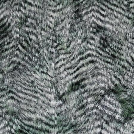 Olive Gray Faux Feathered Fur Fabric,