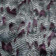 Aubergine Violet Gray Faux Feathered Fur Fabric,