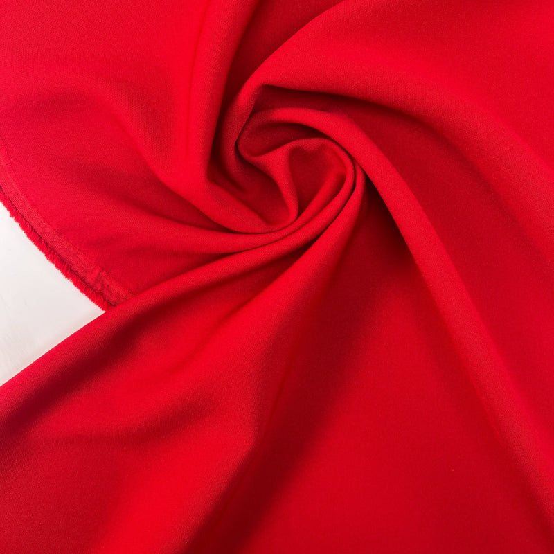 Double Weave Red Polyester Elastane Suiting
