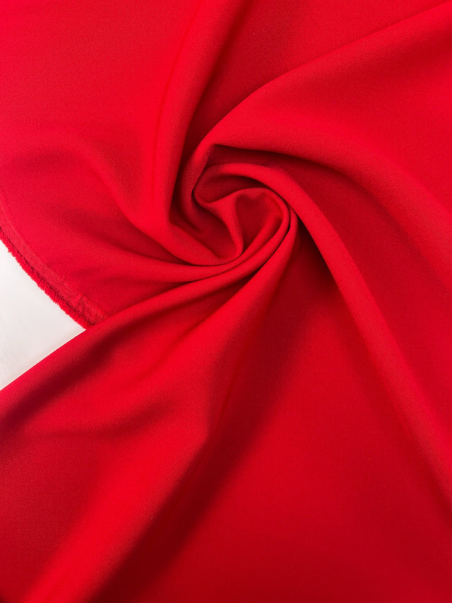 Double Weave Red Polyester Elastane Suiting