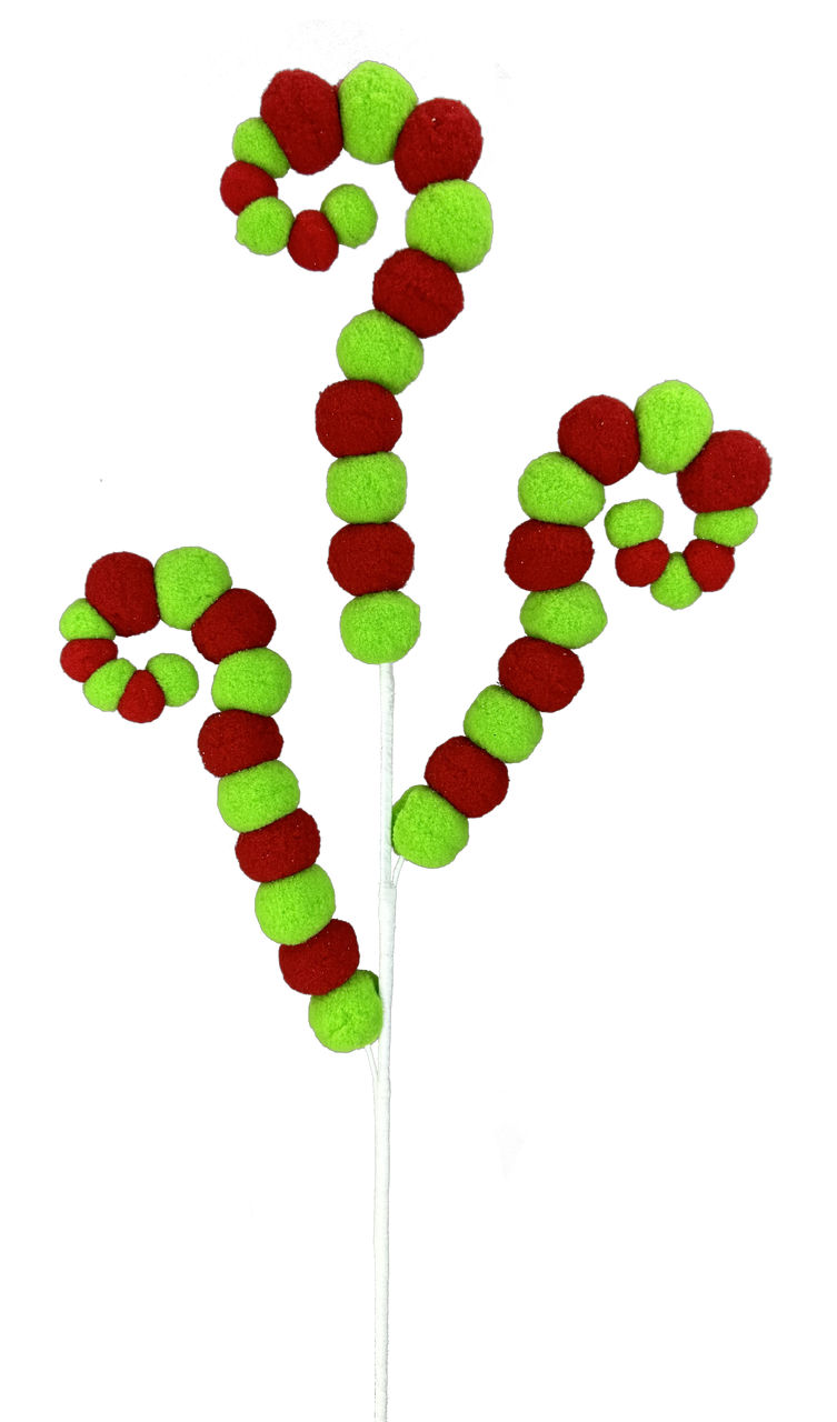 28 Inch Felt Ball Spiral Curly Spray