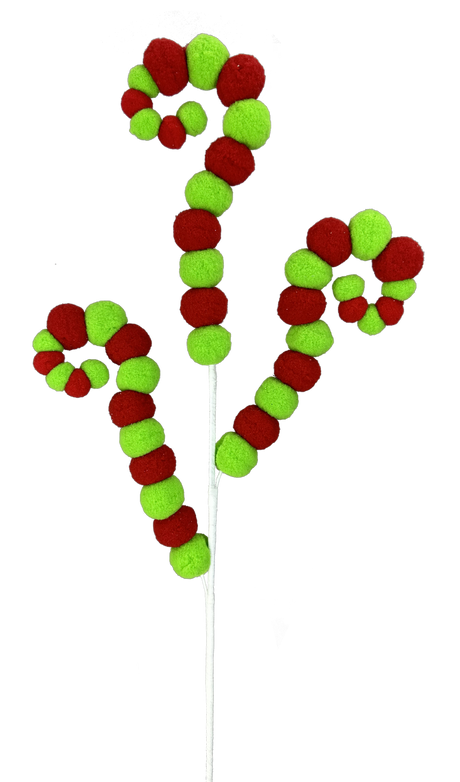28 Inch Felt Ball Spiral Curly Spray