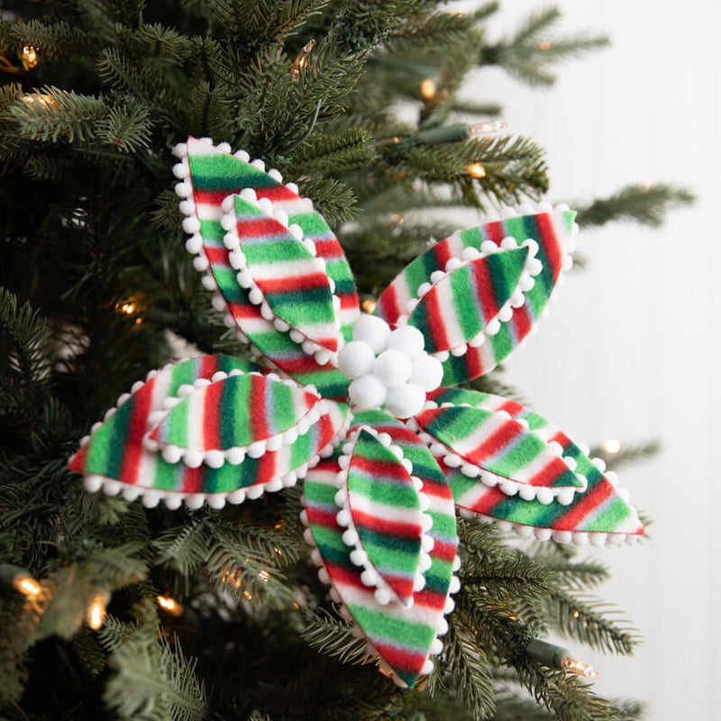 22” x 11" Candy Stripe Poinsettia Stem