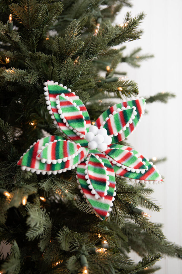 22” x 11" Candy Stripe Poinsettia Stem