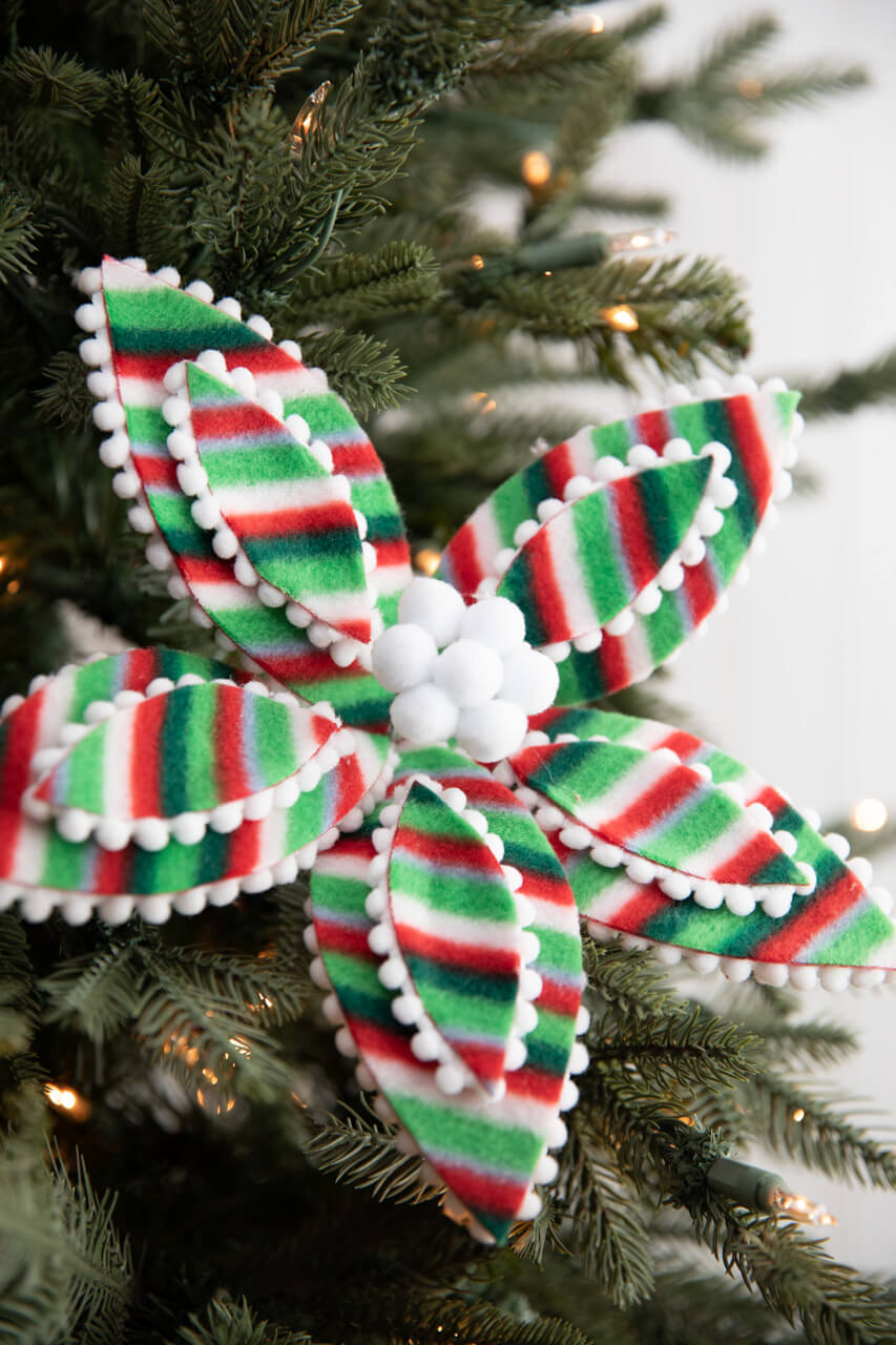 22” x 11" Candy Stripe Poinsettia Stem