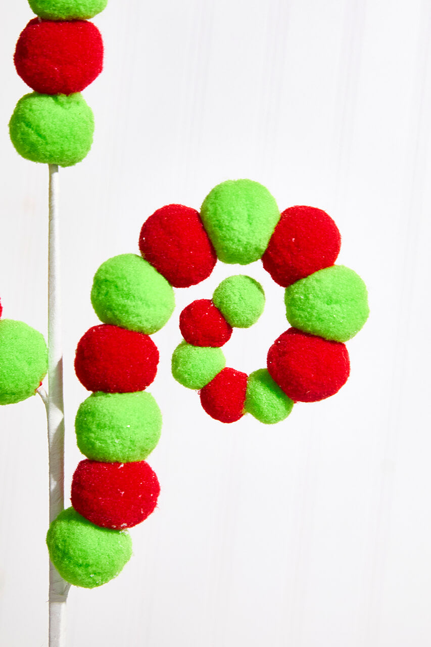 28" Felt Ball Spiral Curly Spray