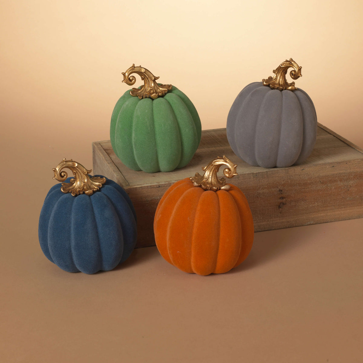 6" Resin & Felt Harvest Pumpkin