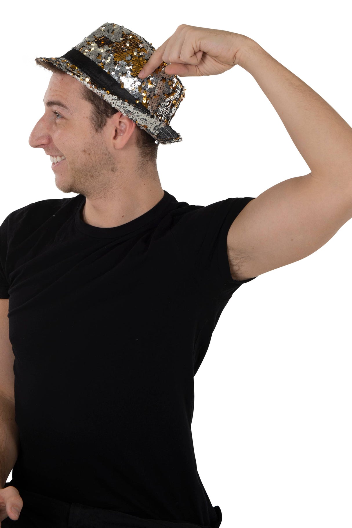 Silver Hat with Reversible Sequins