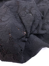 Black Polyamide Elastane Knitted Floral Fabric
