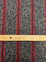 Wool Tweed Melange Striped Gray
