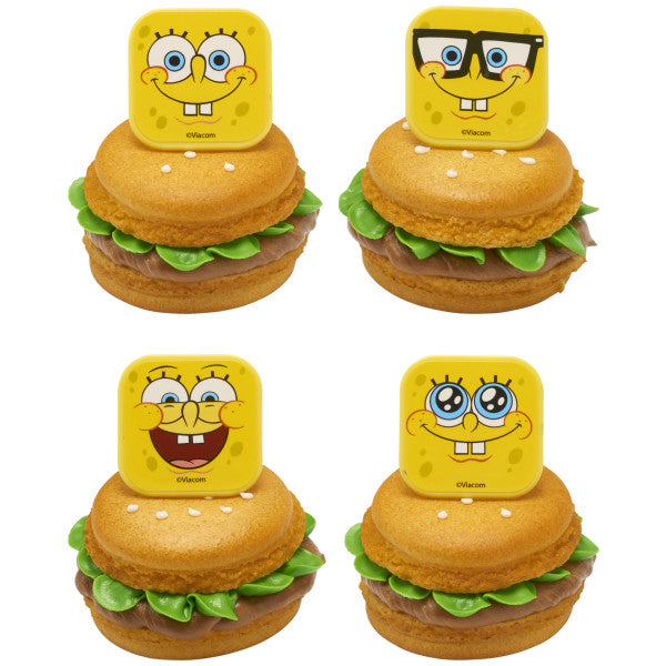 SpongeBob SquarePants Mood Faces Rings for Cupcakes and Cakes Toppers, 144 Pack