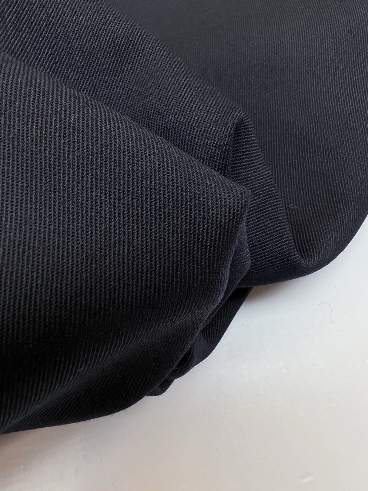 Blue Wool Stretch Twill Fabric