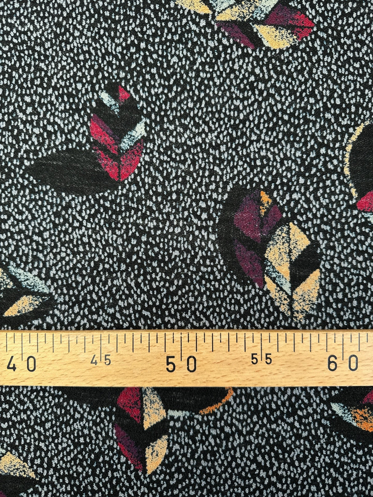Acrylic Knitted Fabric Printed Abstract Gray