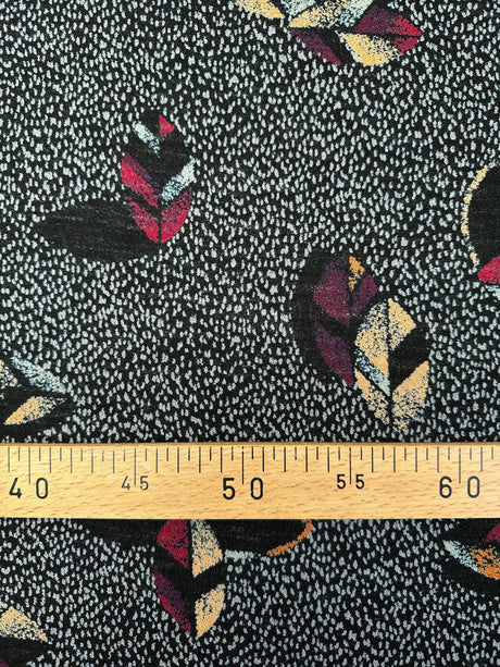 Acrylic Knitted Fabric Printed Abstract Gray