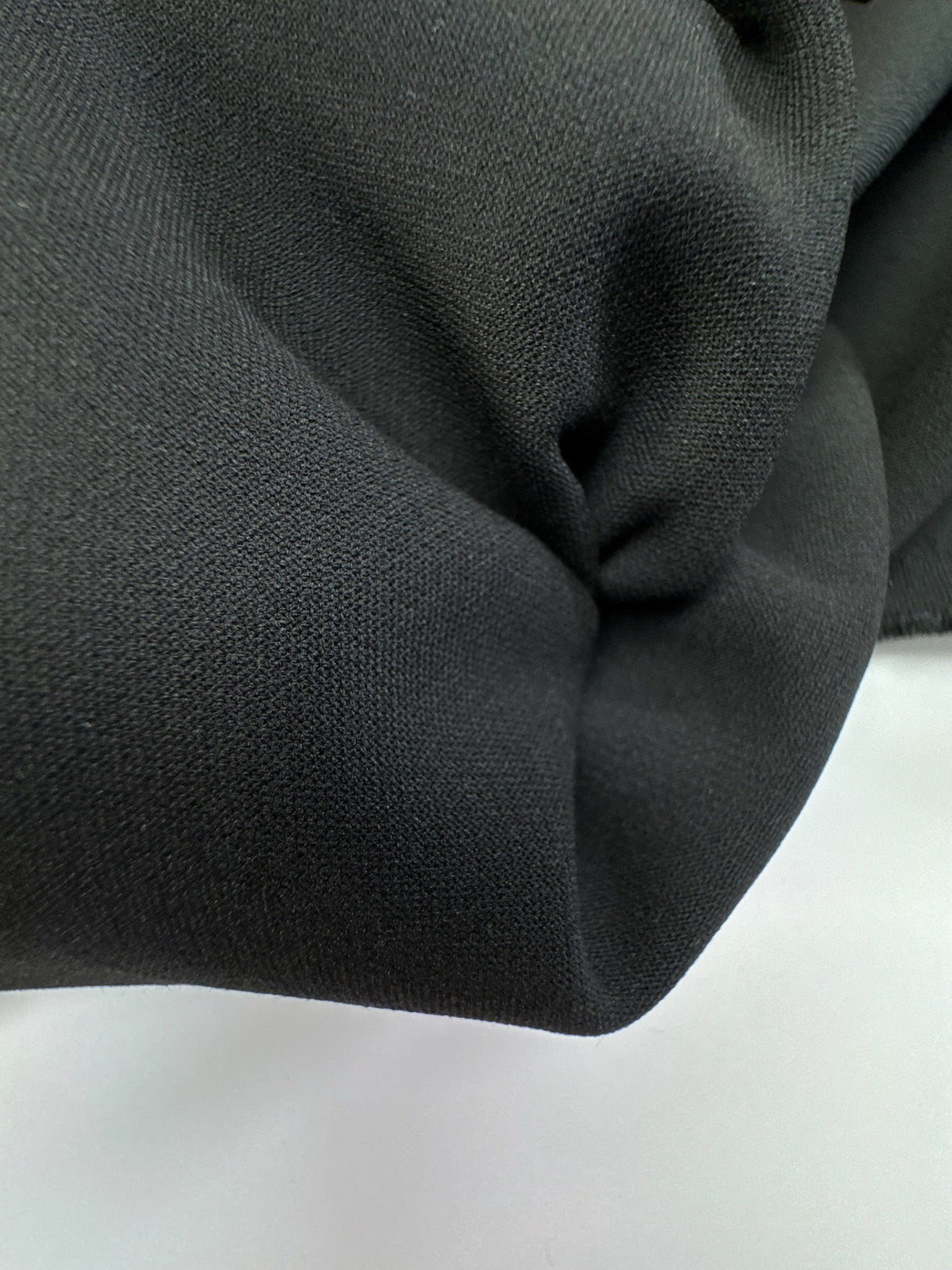Black Polyester Viscose Cotton Elastane Double Weave