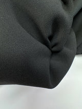Black Polyester Viscose Cotton Elastane Double Weave