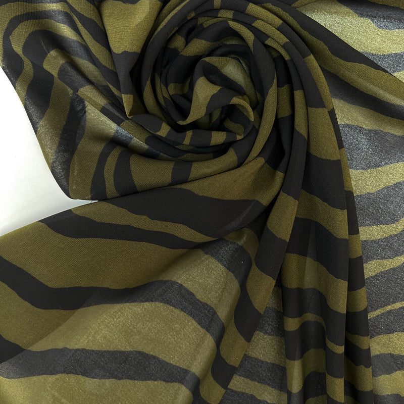 Polyester Chiffon Animal Print Green