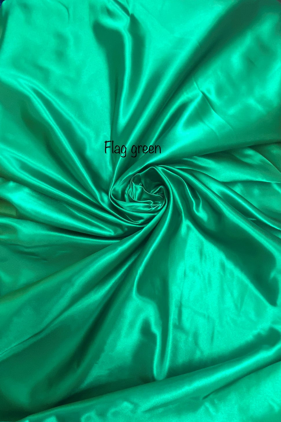 Flag Green Polyester Bridal Satin Fabric - Flag Green, Sheen, 58"-60" Width (1 Yard)