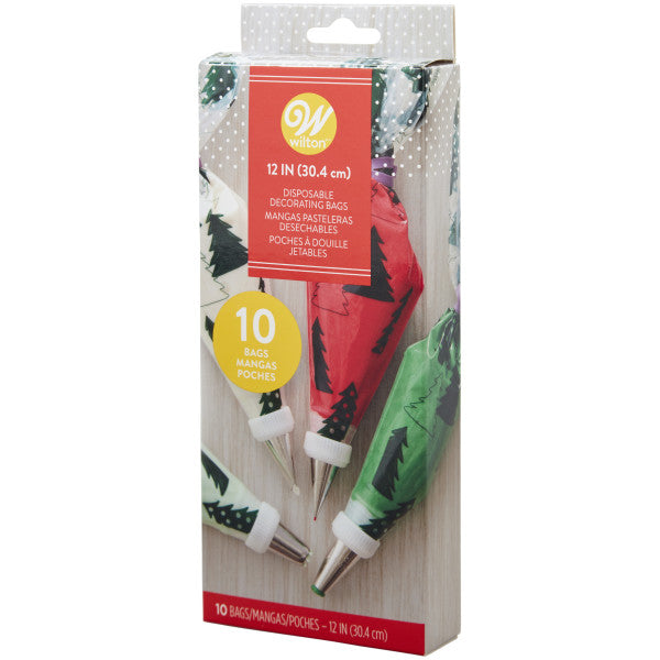 Wilton 12-Inch Christmas Tree Disposable Decorating Piping Bags, 10-Count Set