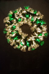 24 Inch Fiber Optic Wreath Multicolor with White LED Holiday Christmas Door Décor