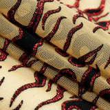 Glittered Flocked Stretch Mesh Fabric