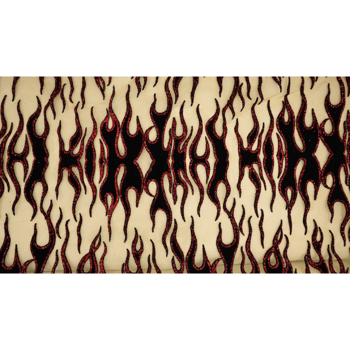 Glittered Flocked Stretch Mesh Fabric