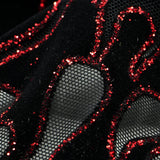 Glittered Flocked Stretch Mesh Fabric
