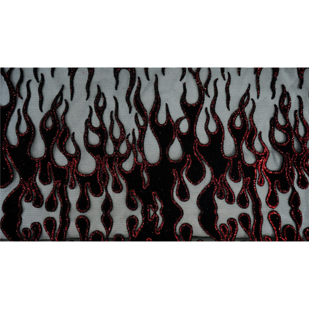 Glittered Flocked Stretch Mesh Fabric