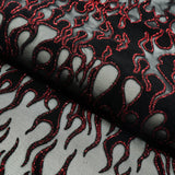 Glittered Flocked Stretch Mesh Fabric