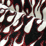 Fiery Glittered Flocked Stretch Mesh Nylon Spandex Fabric - Glittered Flocked Stretch Mesh, 58" Width (1 Yard)