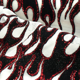 Glittered Flocked Stretch Mesh Fabric