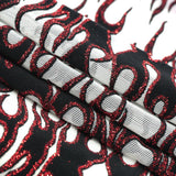 Glittered Flocked Stretch Mesh Fabric