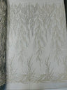 Fiesta Beaded Lace Polyester Fabric - Hand Beaded Vine Lace, 50" Width, 36" Length (1 Yard)