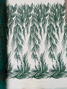 Fiesta Beaded Lace Polyester Fabric - Hand Beaded Vine Lace, 50" Width, 36" Length (1 Yard)