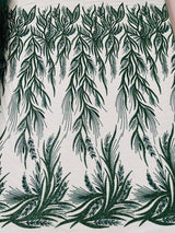 Fiesta Beaded Lace Polyester Fabric - Hand Beaded Vine Lace, 50" Width, 36" Length (1 Yard)