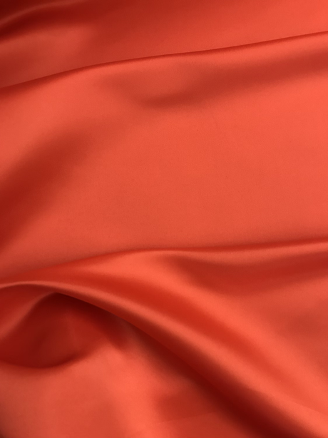 Peau De Soie Dull Satin Polyester Fabric - Burnt Orange, 58/59" Width (1 Yard)