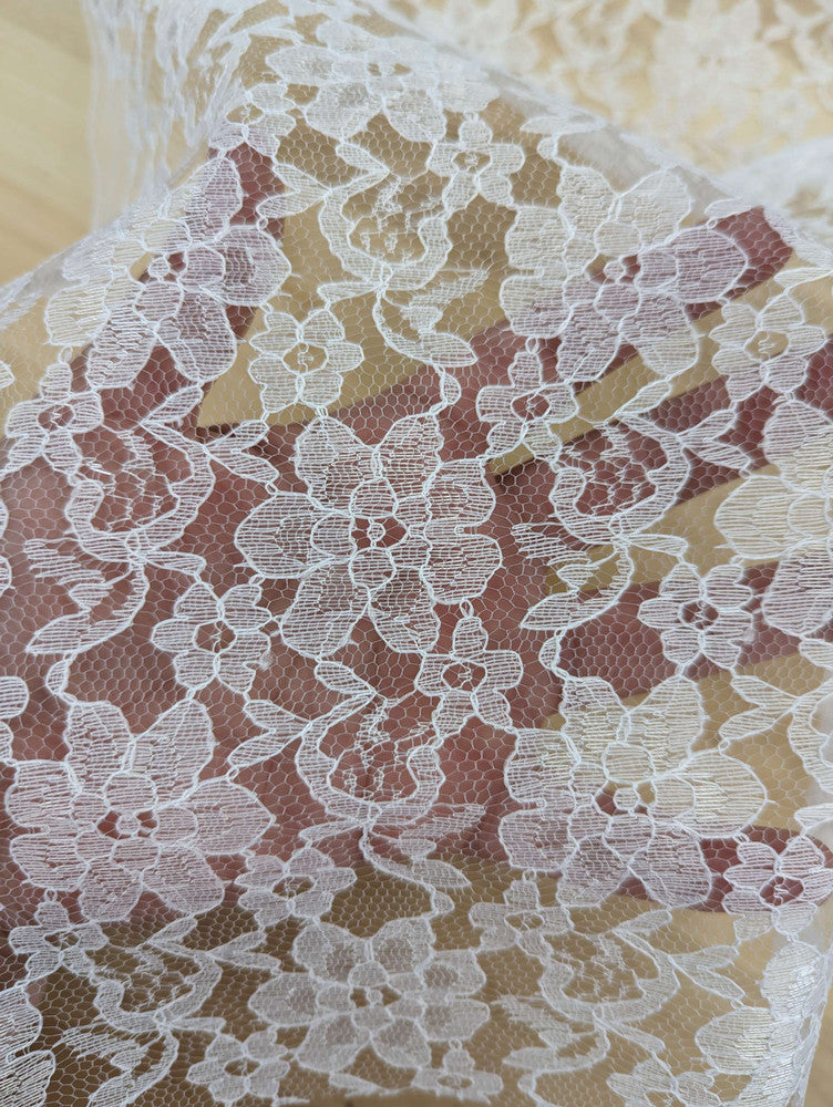 Raschel Lace 100 Percent Polyester Fabric - Floral Pattern, 58/59" Width (1 Yard)