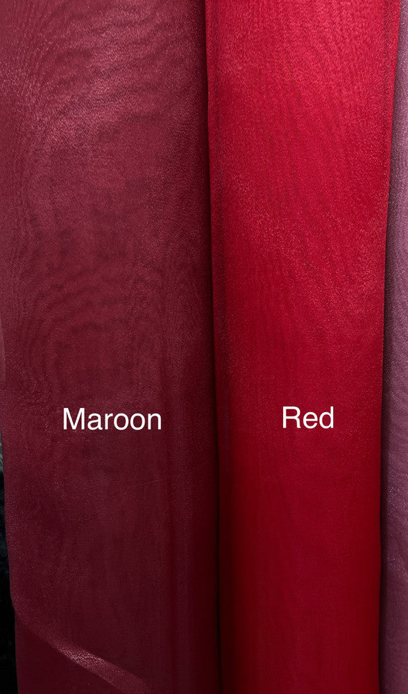 Crystal Organza Polyester Fabric - Red, 58/59" Width (1 Yard)