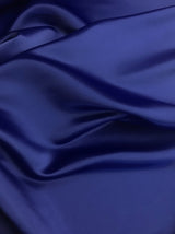Peau De Soie Dull Satin Polyester Fabric - Dark Royal Blue, 58/59" Width (1 Yard)
