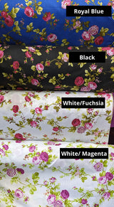 Roses Polycotton Fabric - Floral Roses Print, 59/60" Width (1 Yard)
