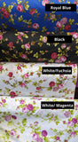 Roses Polycotton Fabric - Floral Roses Print, 59/60" Width (1 Yard)