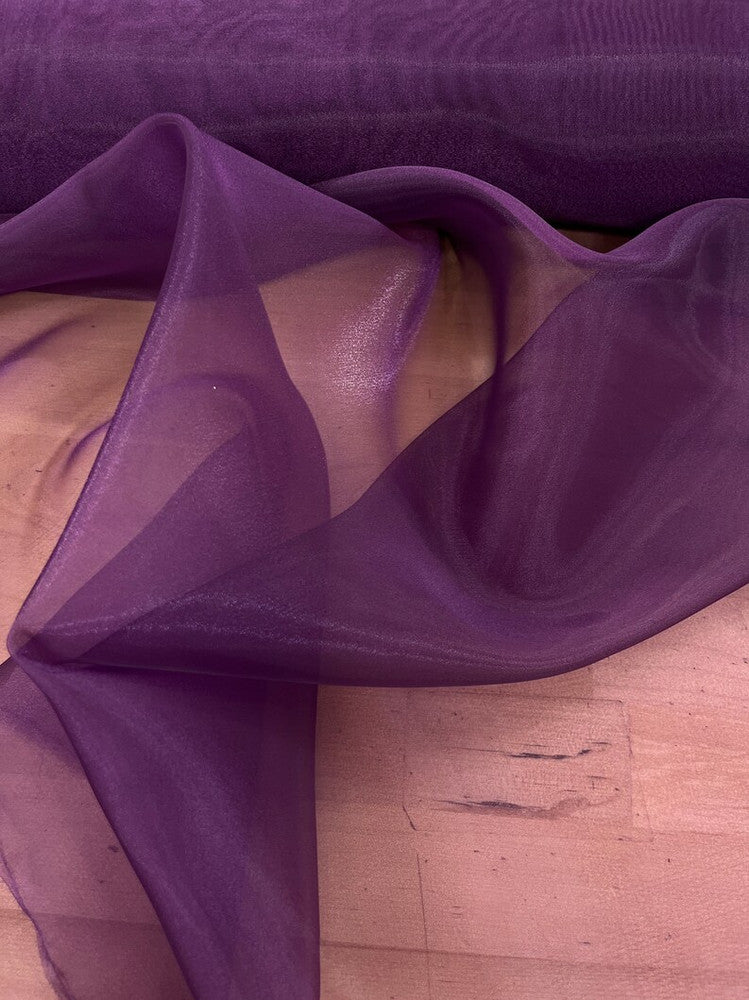 Crystal Organza Polyester Fabric - Dark Plum, 58/59" Width (1 Yard)