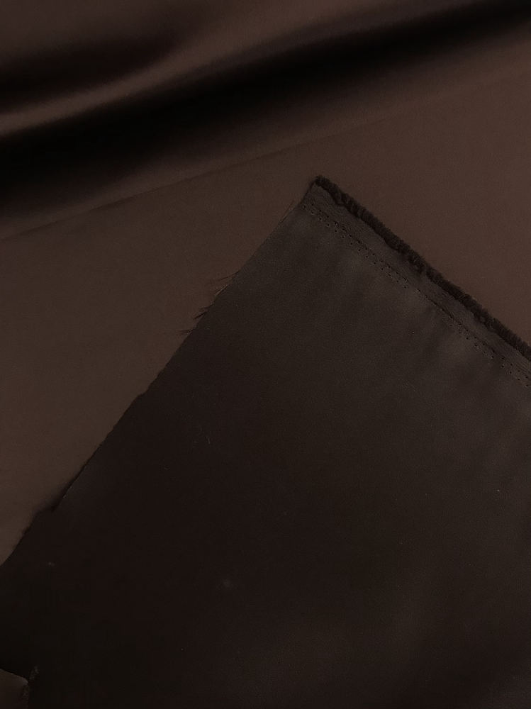 Peau De Soie Dull Satin Polyester Fabric - Chocolate Brown, 58/59" Width (1 Yard)