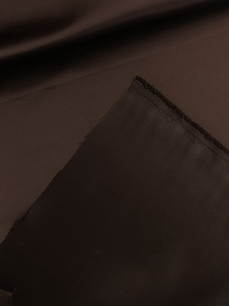 Peau De Soie Dull Satin Polyester Fabric - Chocolate Brown, 58/59" Width (1 Yard)